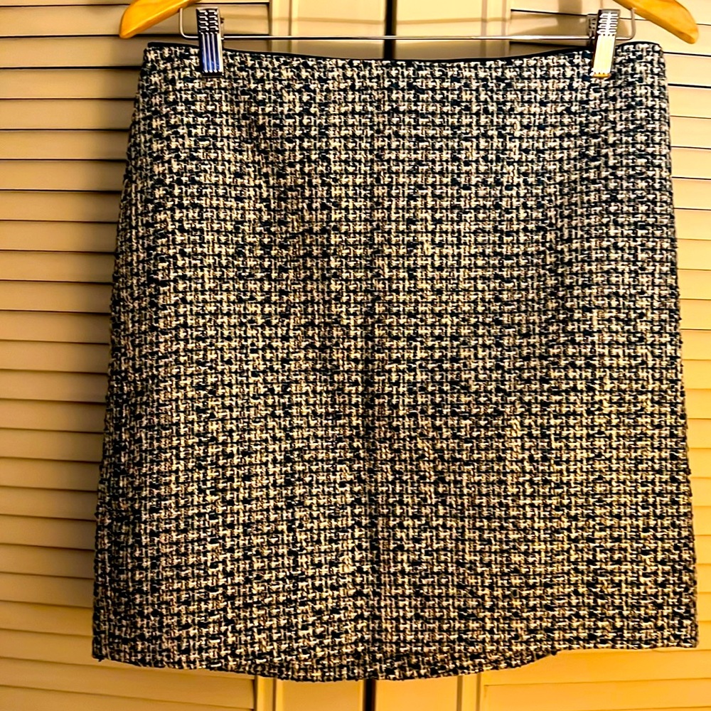 Blue multi tweed mini